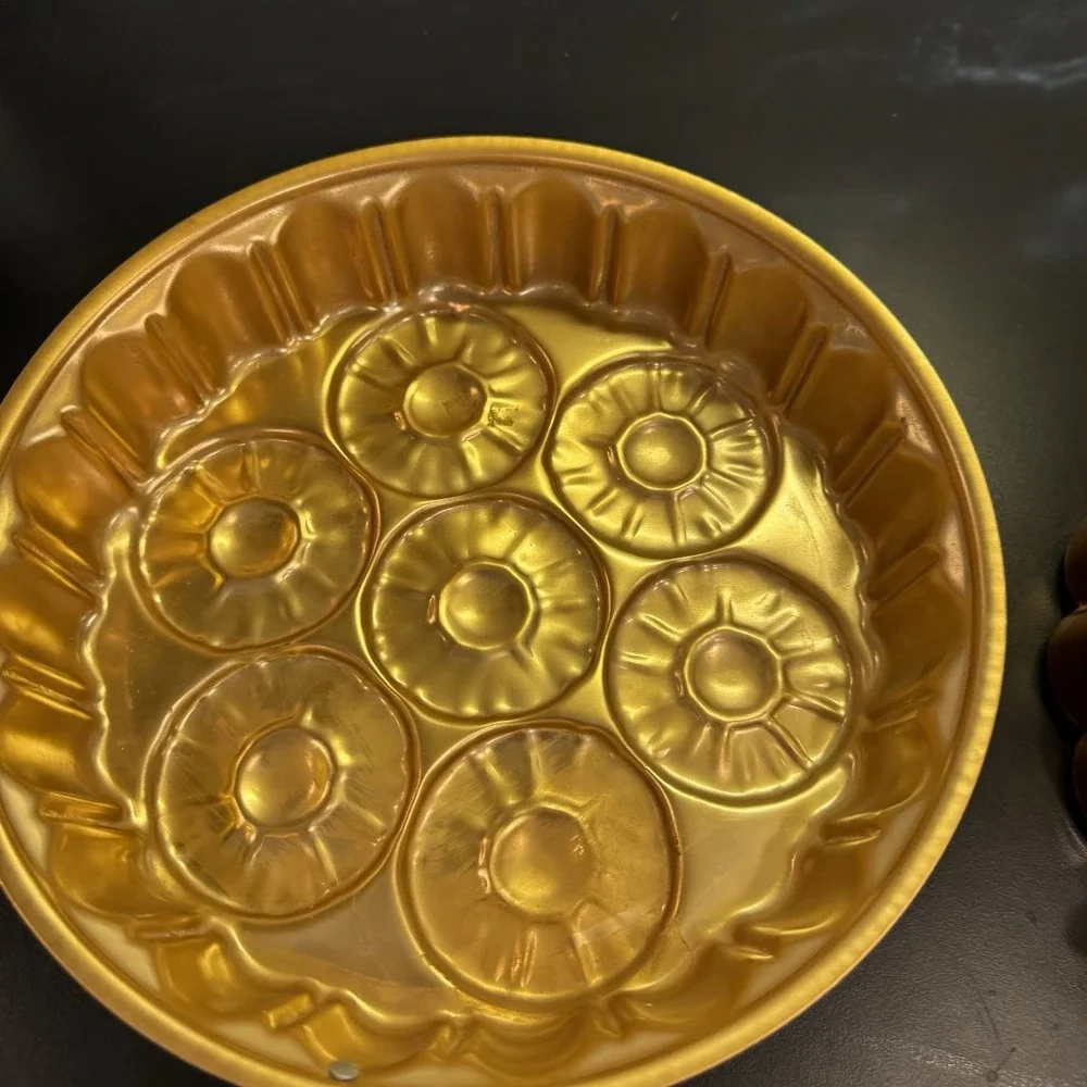 Vintage Copper Jello Mold Retro Kitchen Decor Pineapple Upside Down Cake & Fruit